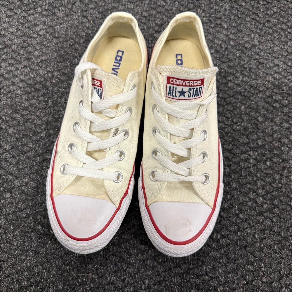Converse All Star Off-White Sneakers with Red Trim